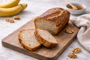 vegánsky banánový chlieb bez mlieka a vajec