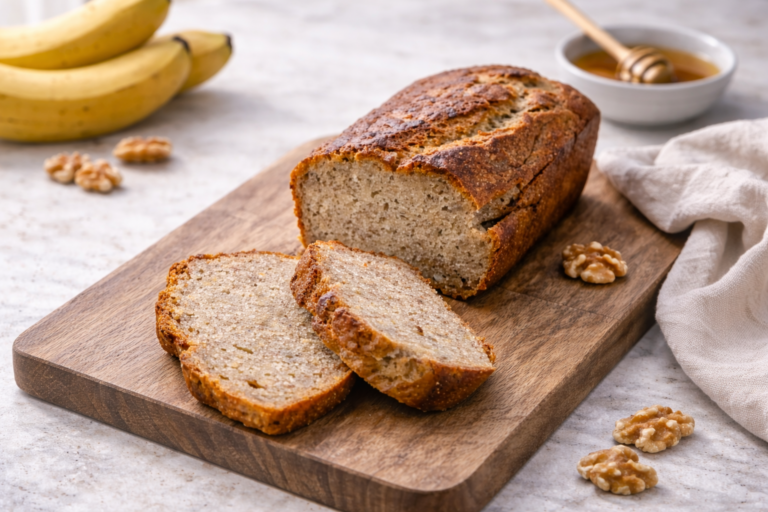 vegánsky banánový chlieb bez mlieka a vajec